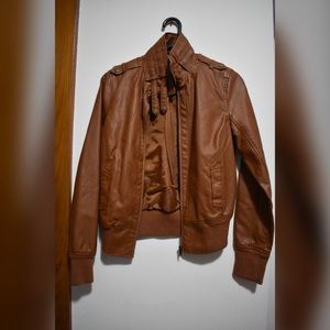 Brown leather jacket